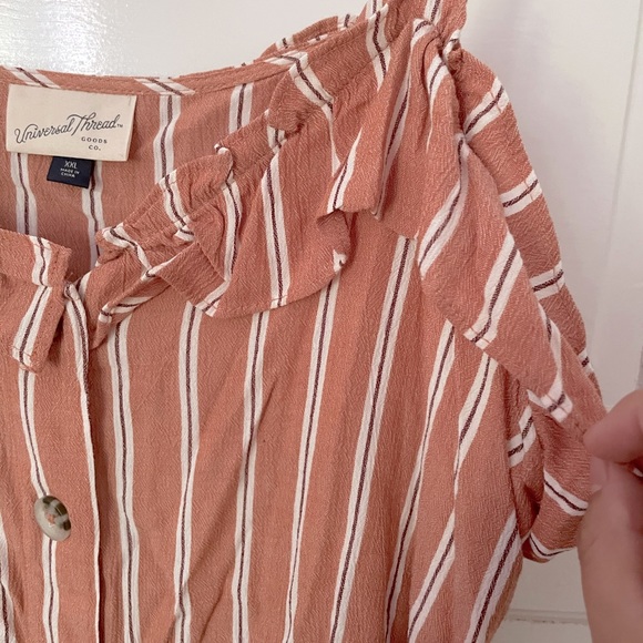 Womens Universal Thread Ruffle Button Up Tank Top - Picture 3 of 6